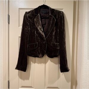 BCBGMaxAzria Brown Velvet Blazer with Notched Lapels Size S
